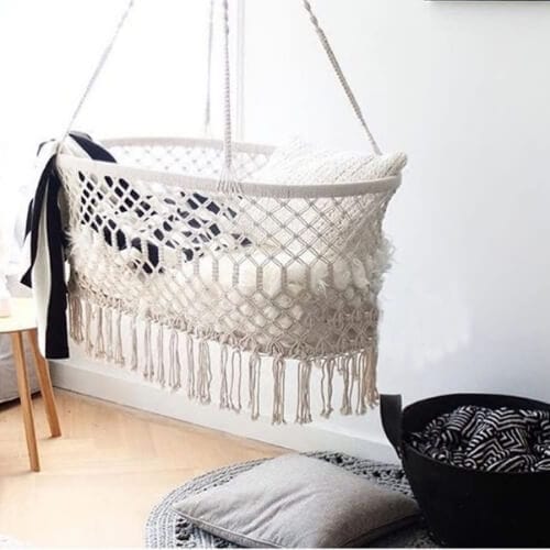 Macrame Cradle Hanging Hammock for Baby Girl Cutest And Unusual Baby Boy Gifts