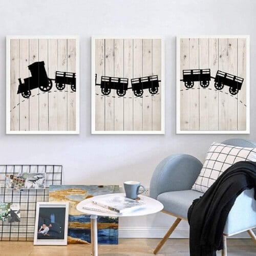 Jwqing Vintage Train Posters Nordic Canvas Prints Wall Art Cutest And Unusual Baby Boy Gifts